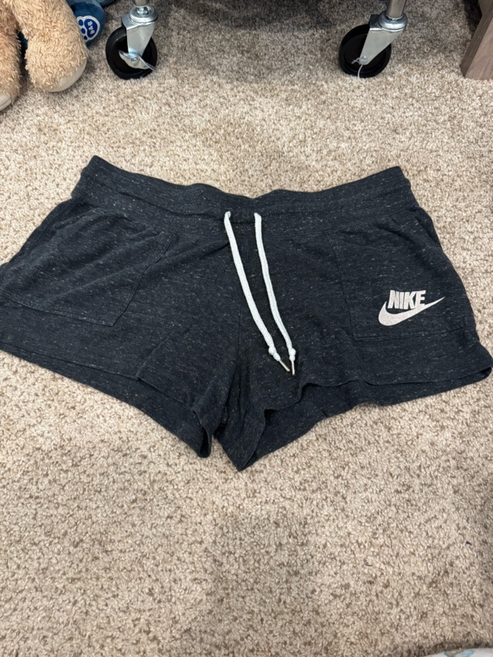 Nike Women's Black Heather Drawstring Shorts
